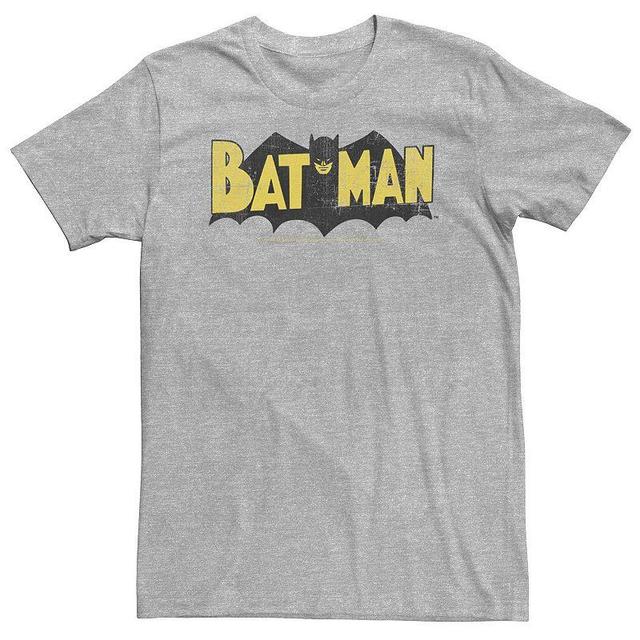 Big & Tall DC Comics Batman Large Block Text Logo Tee, Mens Athletic Grey Product Image