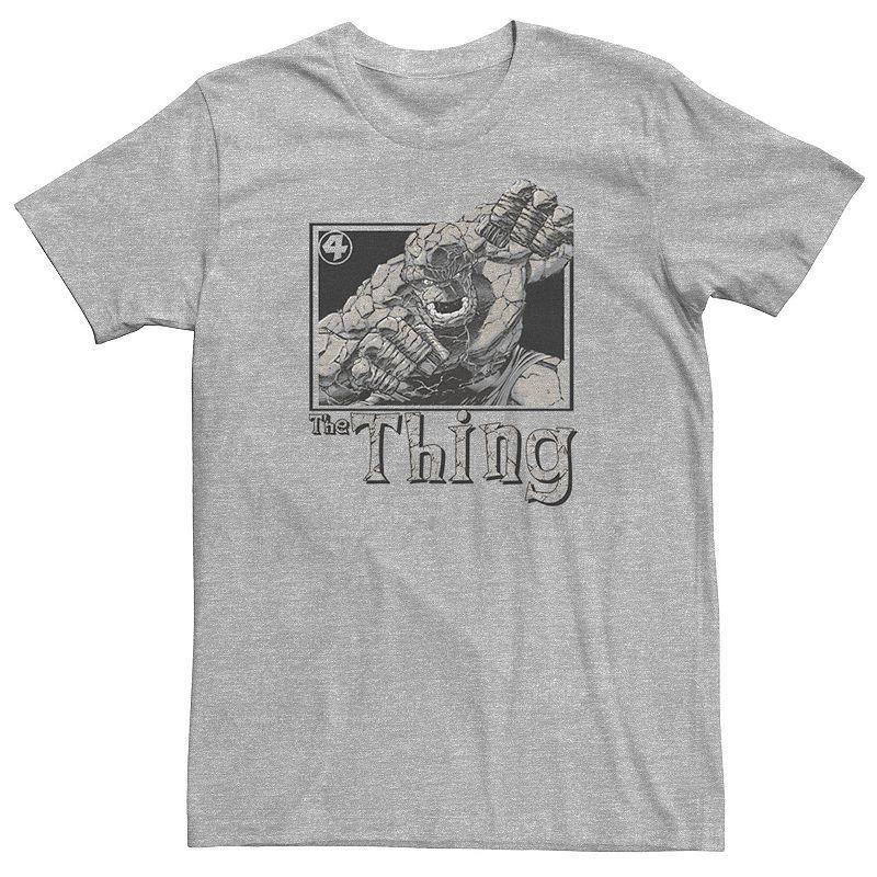 Big & Tall Marvel Fantastic Four The Thing Simple Portrait Tee, Mens Athletic Grey Product Image