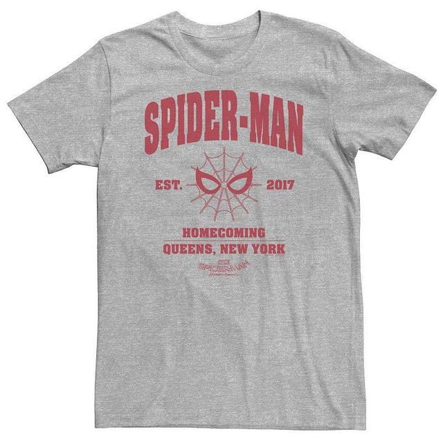 Big & Tall Marvel Spider-Man Homecoming Collegiate Tee, Mens Athletic Grey Product Image