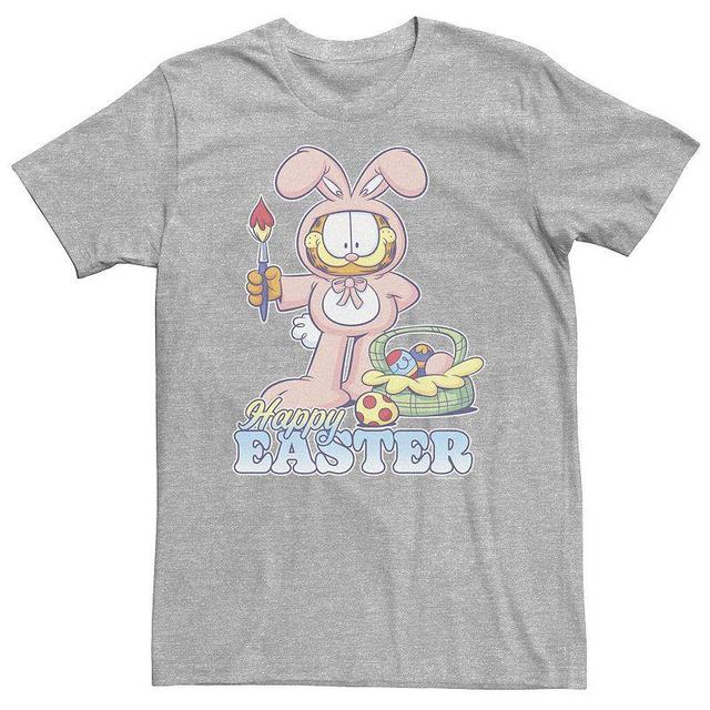 Big & Tall Garfield Easter Dye Happy Easter Tee, Mens Athletic Grey Product Image