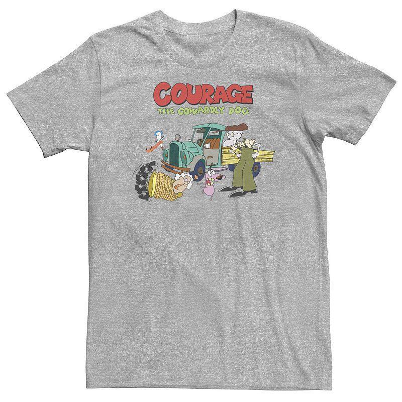 Big & Tall Courage The Cowardly Dog Scene Logo Tee, Mens Athletic Grey Product Image