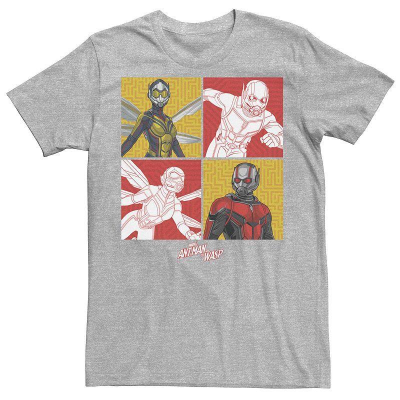 Mens Marvel Ant-Man And The Wasp Square Pop Poster Tee Shirt Athletic Grey Product Image