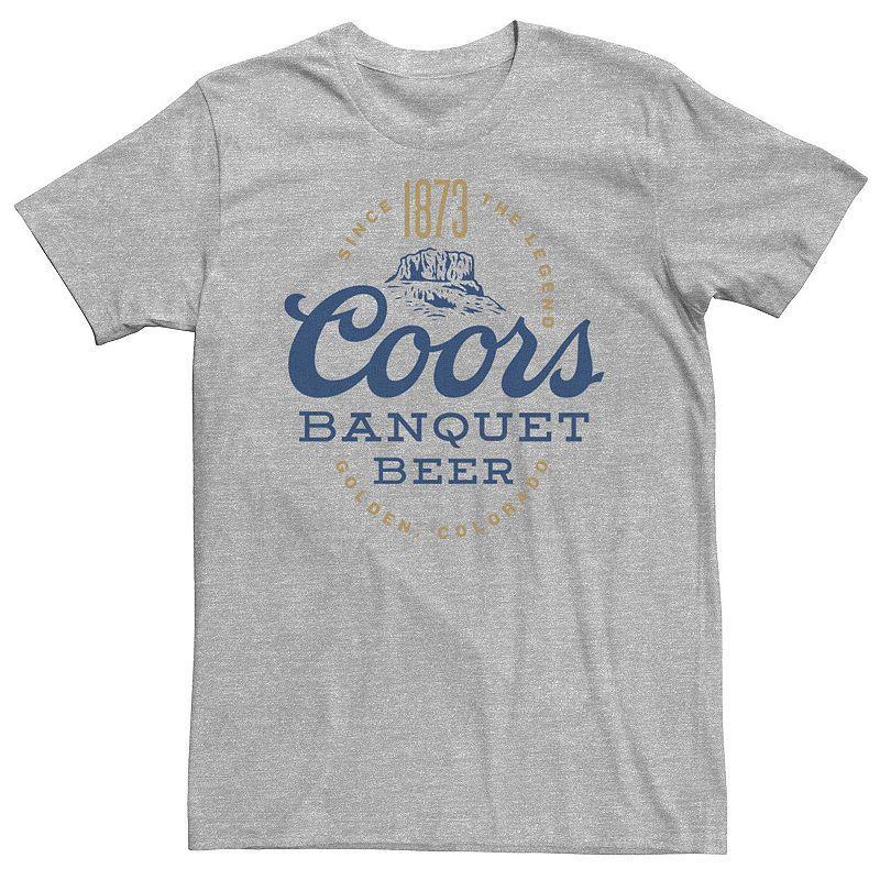 Big & Tall Miller Coors Gold & Blue Banquet Beer Logo Tee, Mens Athletic Grey Product Image