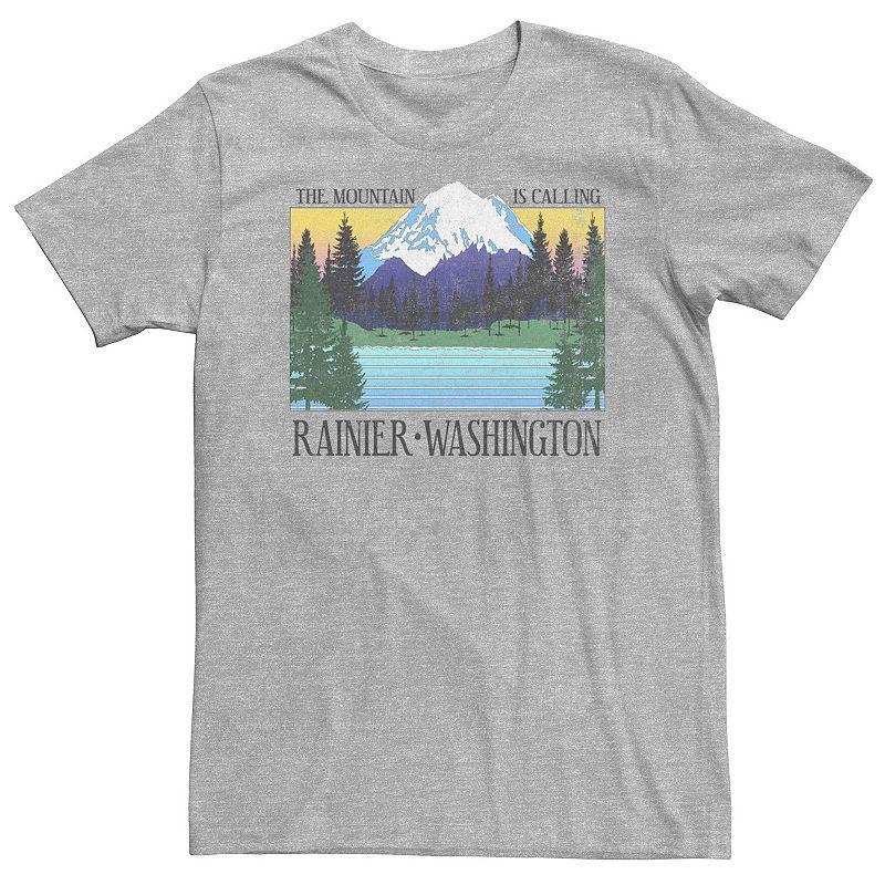 Big & Tall Rainier Washington The Mountain Is Calling Tee, Mens Athletic Grey Product Image