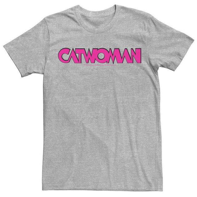 Mens DC Comics Catwoman Pink Retro Text Tee Product Image