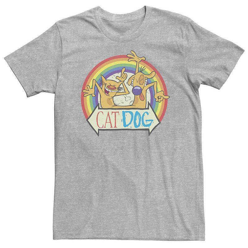 Big & Tall CatDog Pride Rainbow Portrait Tee, Mens Athletic Grey Product Image