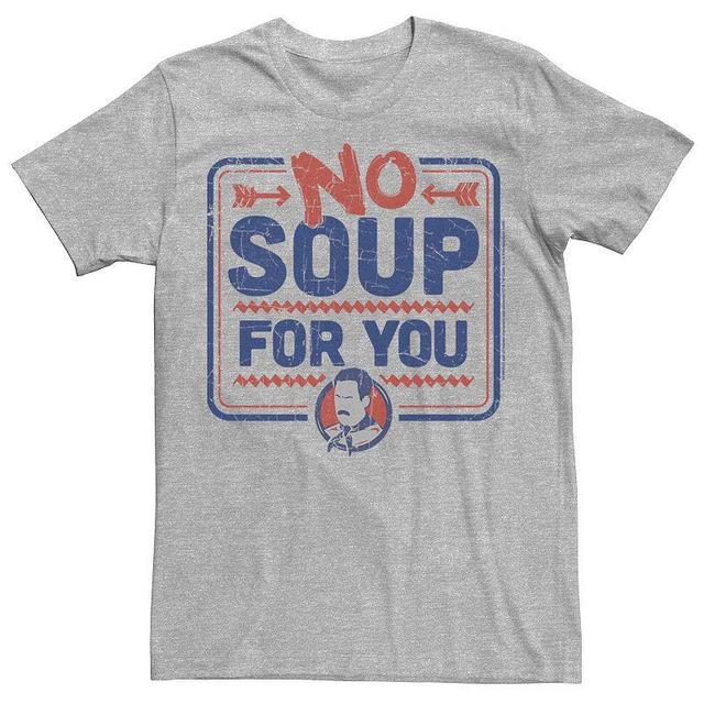 Mens Seinfeld No Soup For You Distressed Poster Tee Athletic Grey Product Image