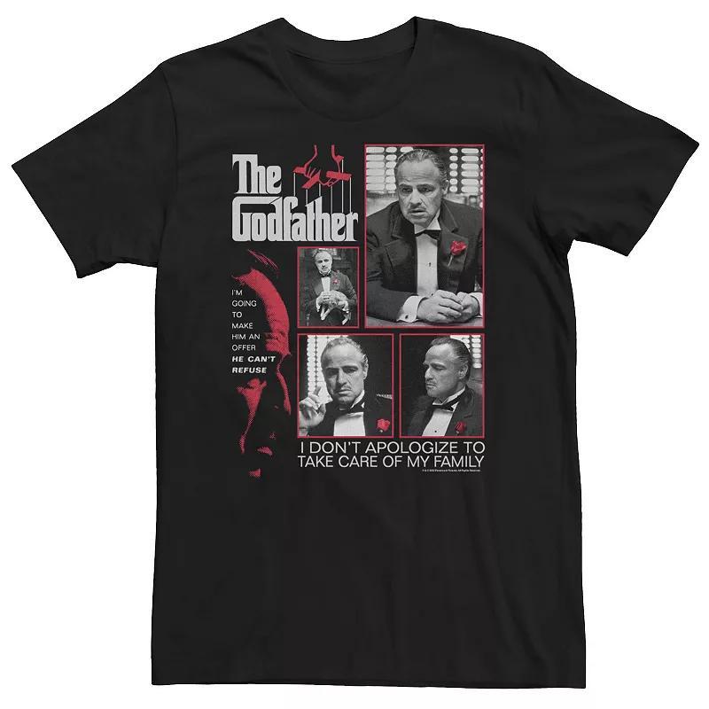 Big & Tall The Godfather Don Vito Corleone Movie Logo Red Boxes Quotes Tee, Mens Product Image