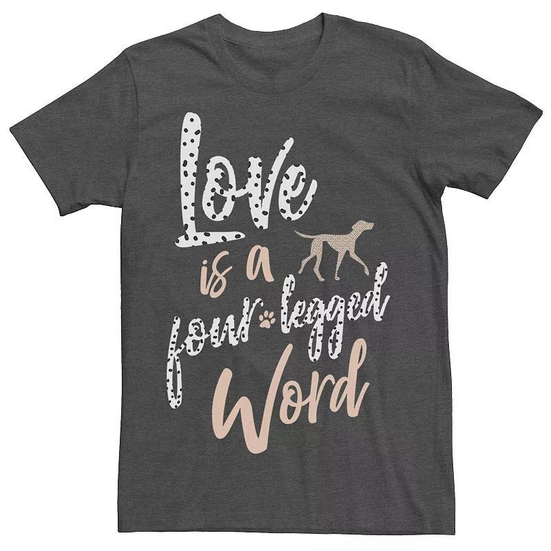 Disneys 101 Dalmatians Mens Love Is A Four Legged Word Tee Grey Heather Product Image