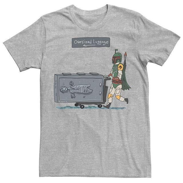 Mens Star Wars Boba Fett Han Solo Oversized Luggage Tee Med Grey Product Image