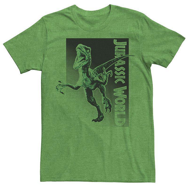 Mens Jurassic World Raptor Attack Halftone Tee Kelly Grey Product Image