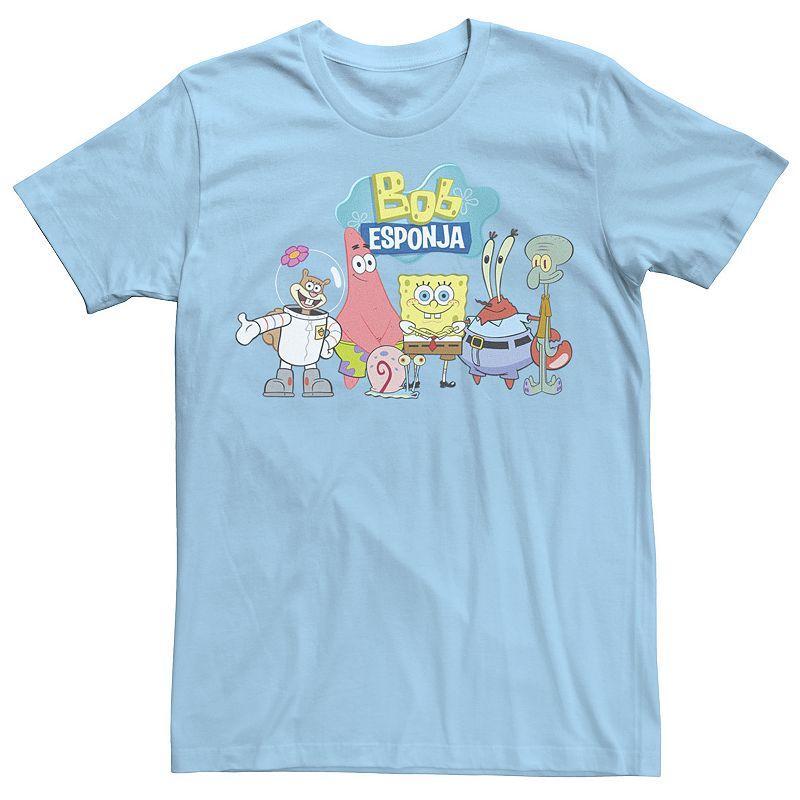 Mens Nickelodeon SpongeBob SquarePants Bob Esponja Happy Group Shot Graphic Tee Product Image