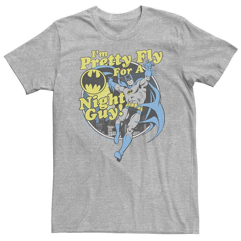 Big & Tall DC Comics Batman Im Pretty Fly For A Night Guy! Tee, Mens Athletic Grey Product Image