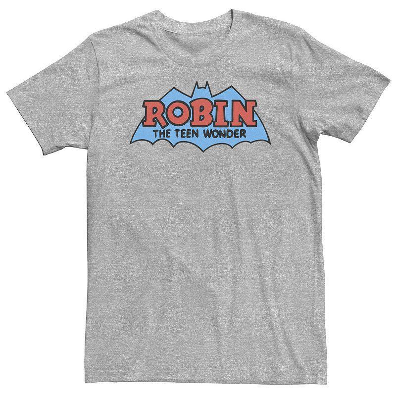 Big & Tall DC Comics Robin The Teen Wonder Classic Logo Tee, Mens Athletic Grey Product Image