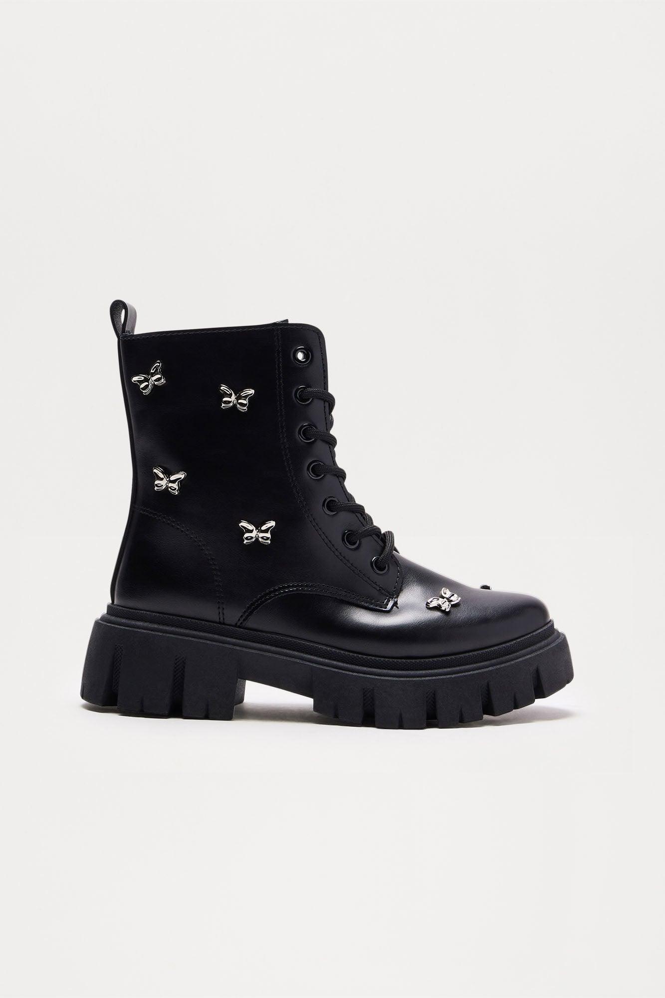 Beau Butterfly Combat Boots - Black product image