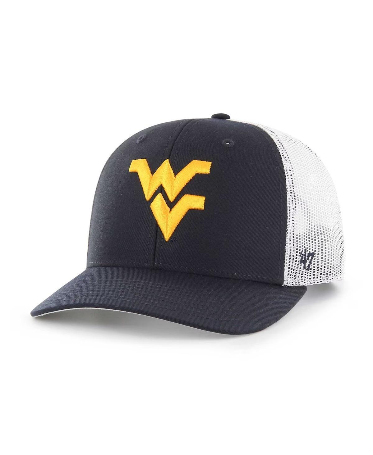 47 Brand Mens Navy West Virginia Mountaineers Trucker Adjustable Hat Product Image