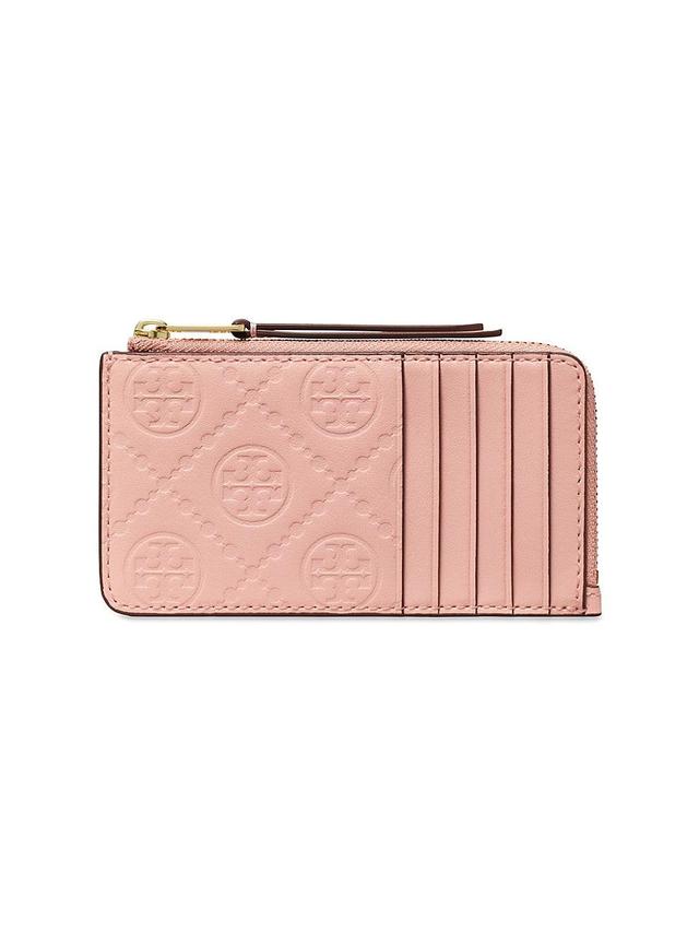 Womens T Monogram Leather Card Case Product Image