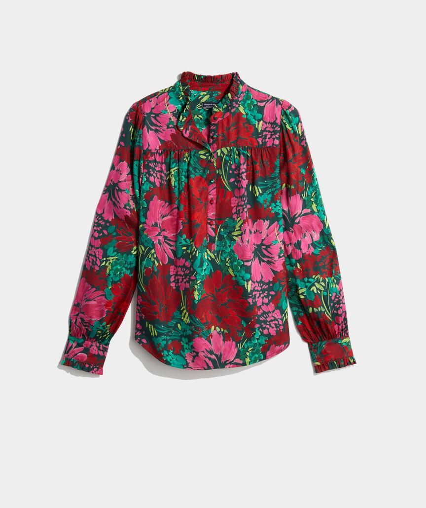 Silk Twill Ruffle Collar Popover Product Image