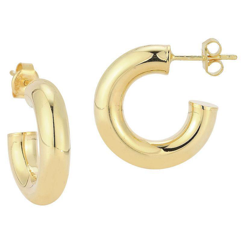 Sunkissed Sterling 0.75 in. Tube Hoop Earrings, Womens, Yellow Gold Tone Product Image