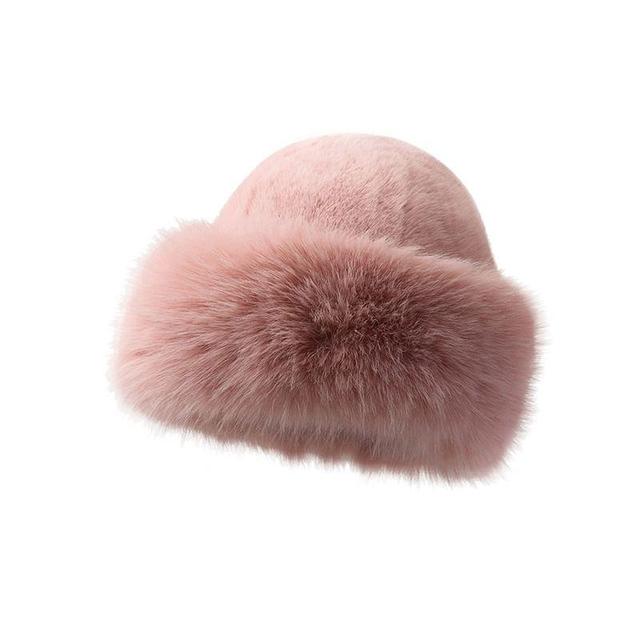 Plain Fluffy Faux Fur Bucket Hat Product Image