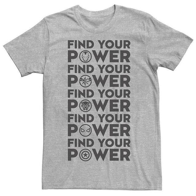 Mens Marvel Find Your Power Team Logos Tee Med Grey Product Image