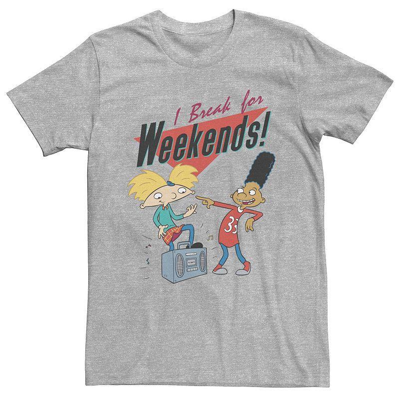 Mens Hey Arnold I Break For Weekends Tee Med Grey Product Image