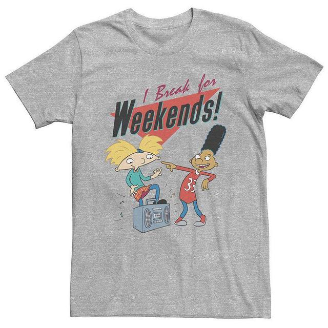 Mens Hey Arnold I Break For Weekends Tee Med Grey Product Image