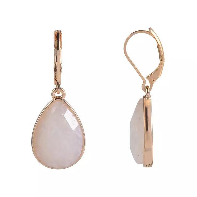 Emberly Gold Tone White Teardrop Earrings, Womens Product Image