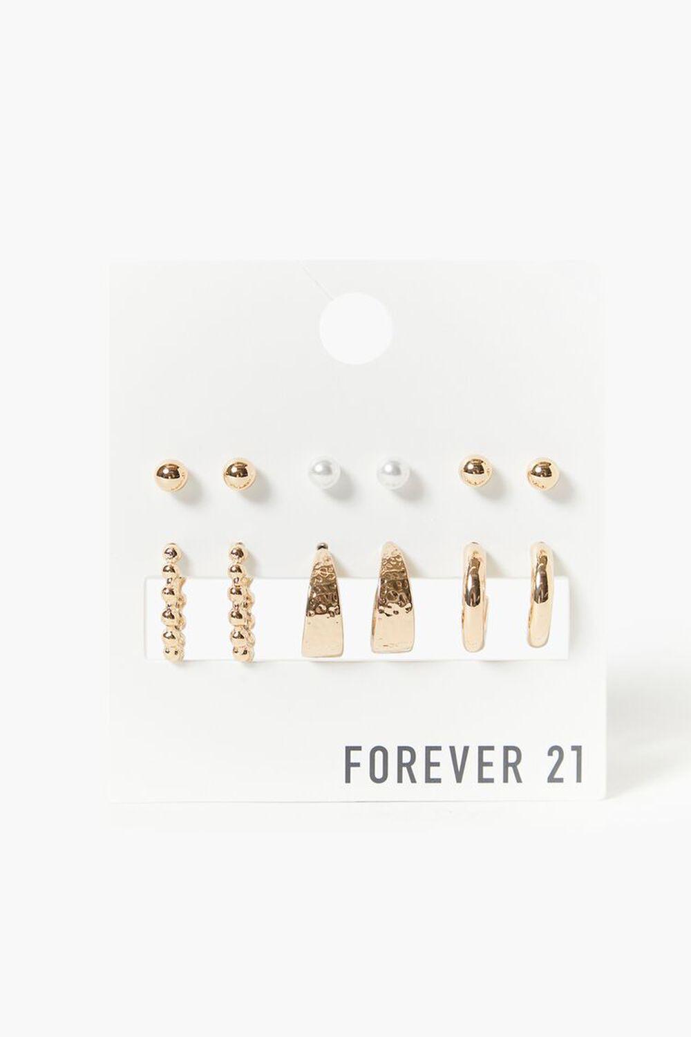 Round Stud & Hoop Earring Set | Forever 21 Product Image