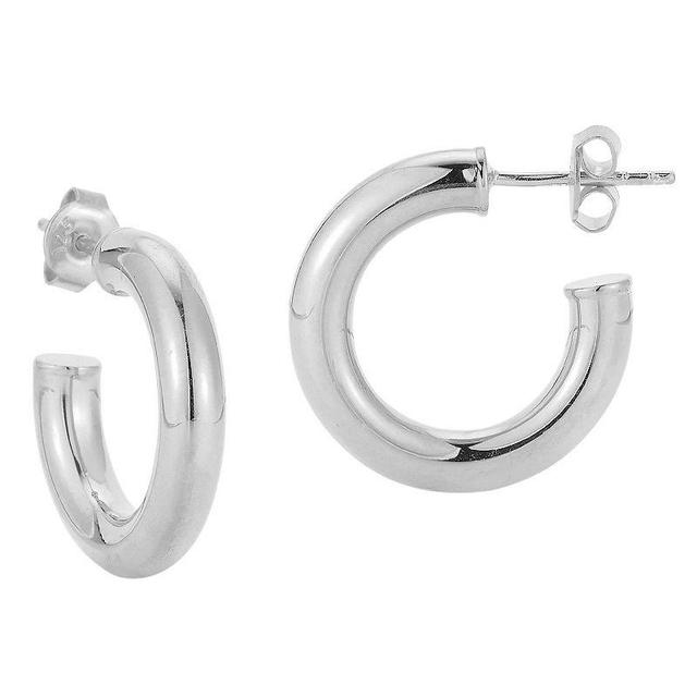 Sunkissed Sterling 0.8 in. Tube Hoop Earrings, Womens, Silver Tone Product Image