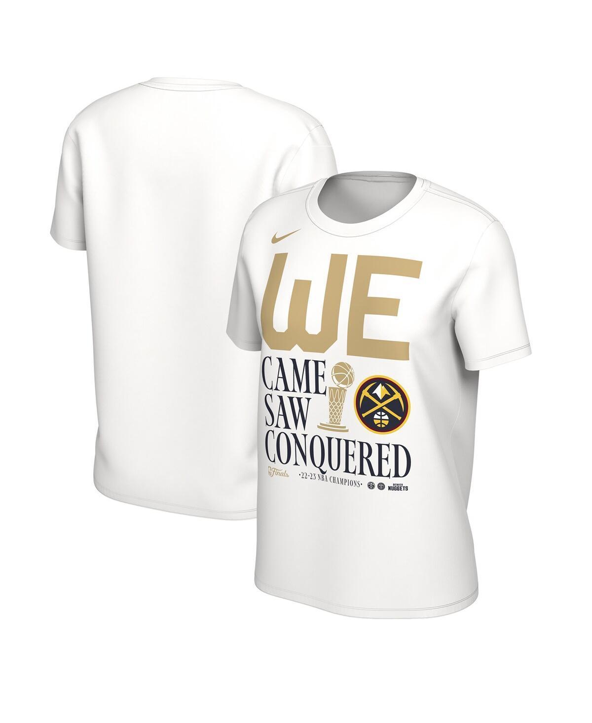 Womens Nike White Denver Nuggets 2023 Nba Finals Champions Celebration Parade T-shirt Product Image