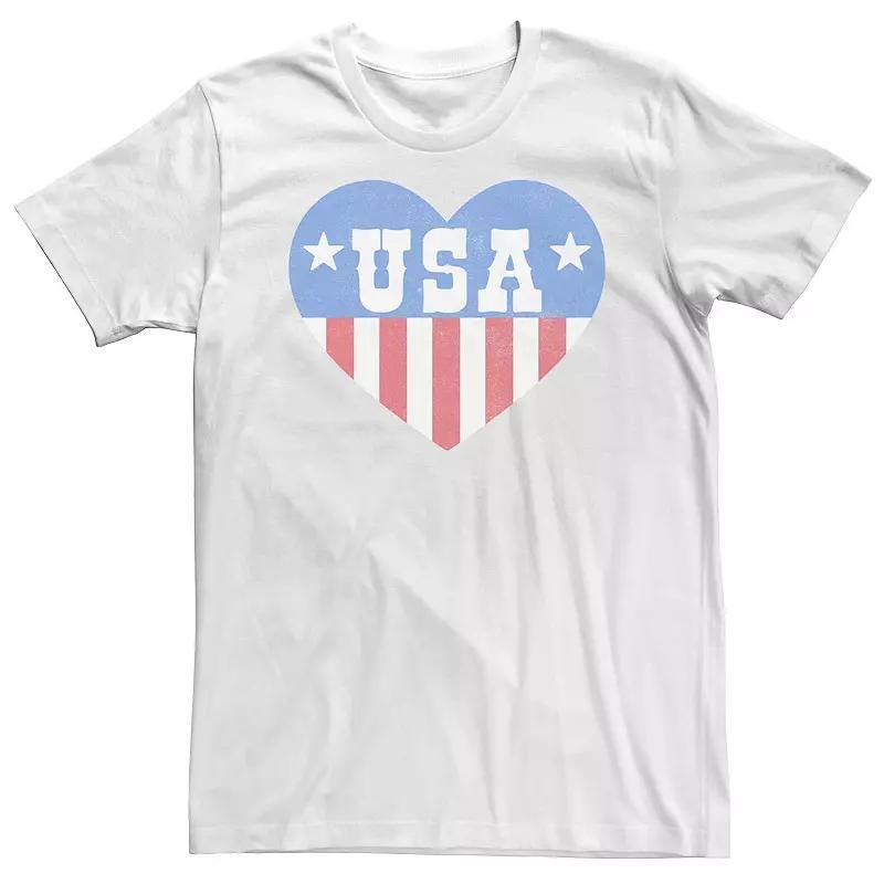 Licensed Character Big & Tall Americana Heart Red White and Blue USA Tee, Men's, Size: 5XL - Size: 5XL Product Image