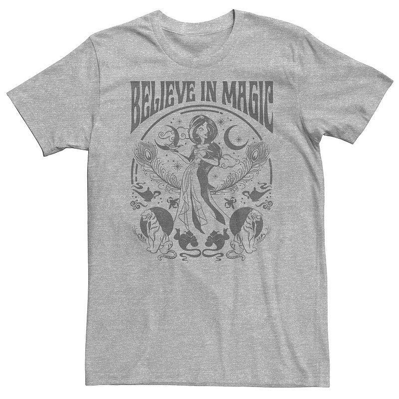 Big & Tall Disney Aladdin Jasmine Believe In Magic Collage Tee, Mens Athletic Grey Product Image