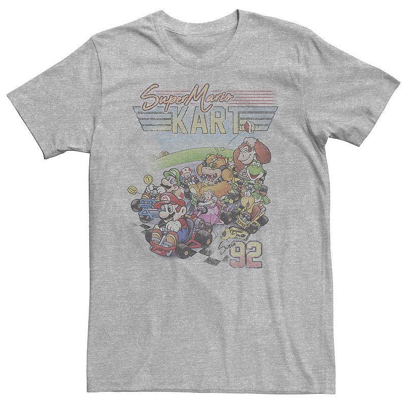 Mens Nintendo Super Mario Kart Since 92 Faded Portait Tee Athletic Grey Product Image