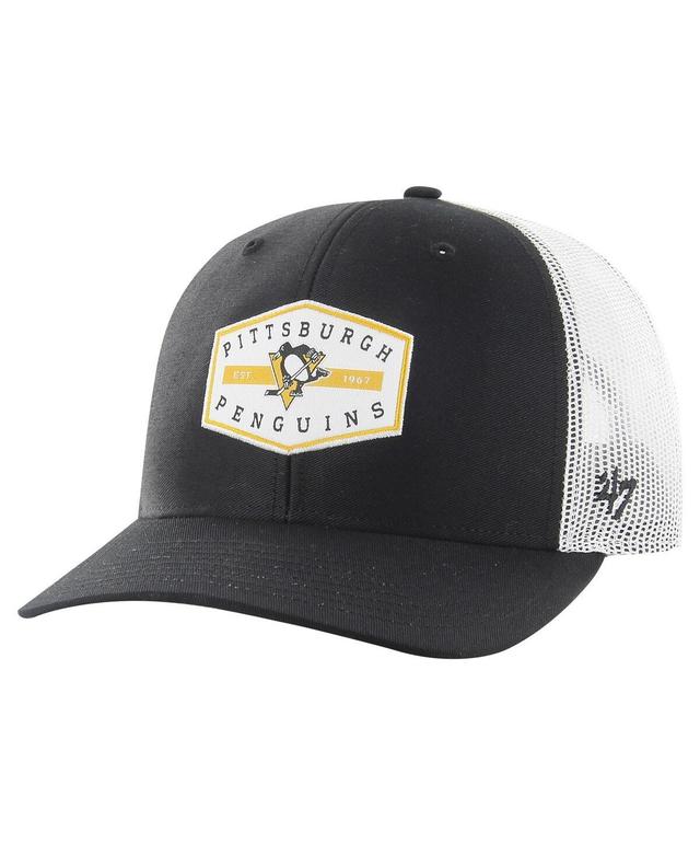 Mens 47 Brand Black Pittsburgh Penguins Convoy Trucker Adjustable Hat Product Image