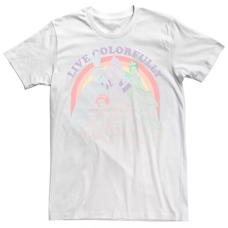 Adult Disney Princess Pride Live Colorfully Rainbow Portrait Tee, Mens Product Image