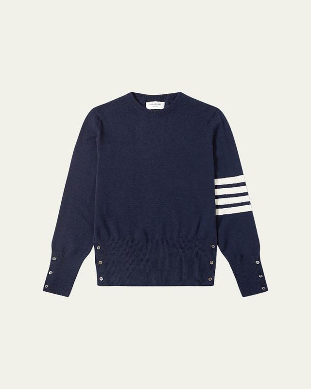 Mens Striped-Sleeve Cashmere Sweater Product Image