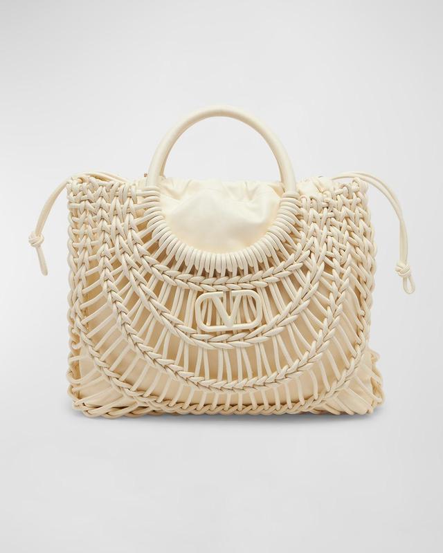 Womens Allknots Woven Leather Shopper Bag Product Image