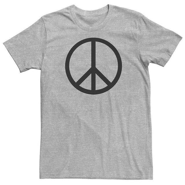 Big & Tall Peaceful Peace Sign Tee, Mens Athletic Grey Product Image