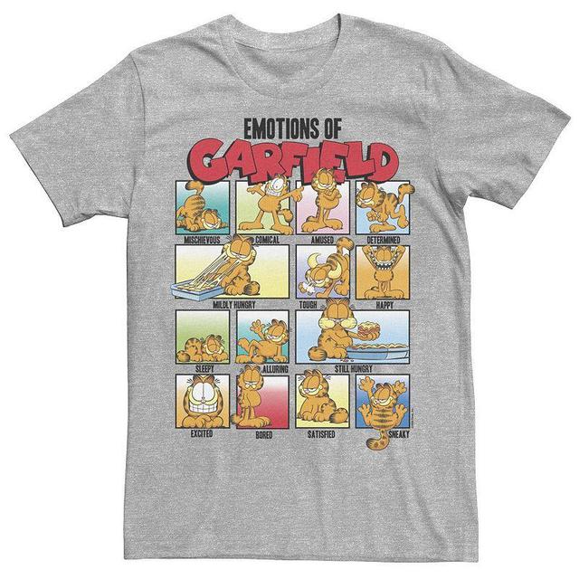 Mens Garfield Emotions Of Garfield Poster Tee Athletic Grey Product Image