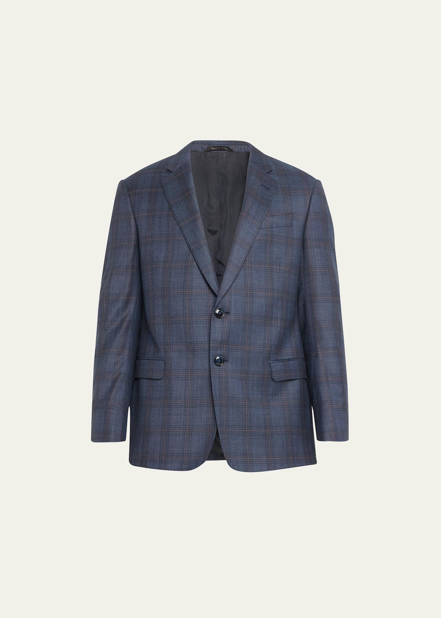 Mens Checked Wool Two-Button Sport Coat Product Image