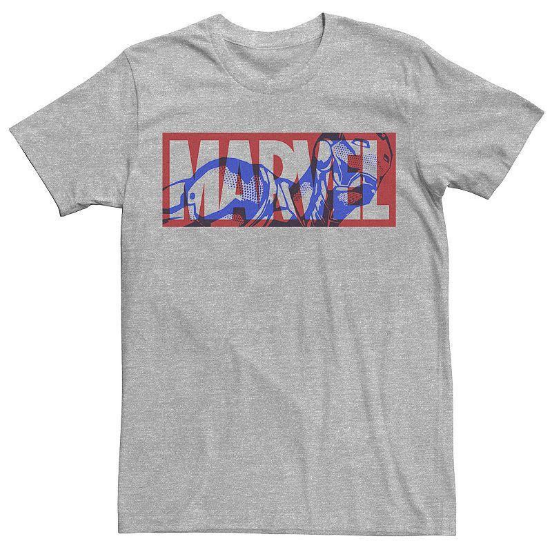 Mens Marvel Iron Man Large Classic Movie Logo Graphic Tee Med Grey Product Image