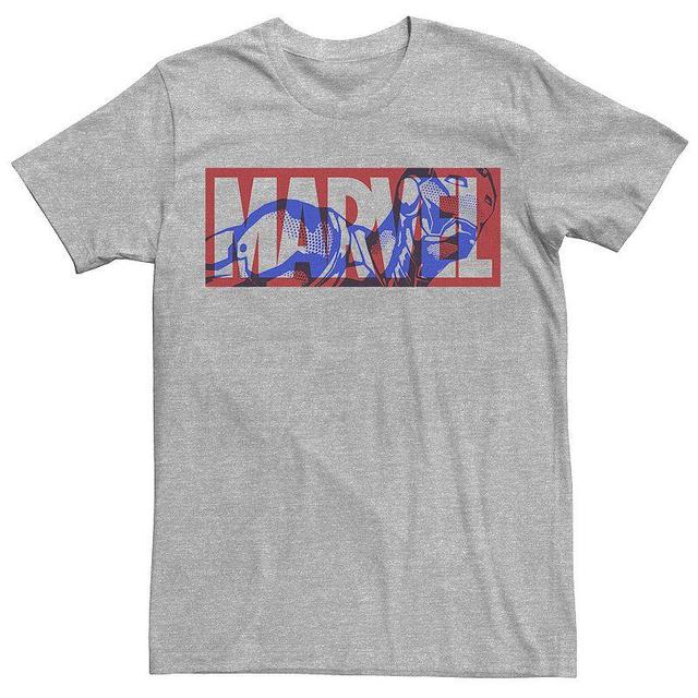 Mens Marvel Iron Man Large Classic Movie Logo Graphic Tee, Athletic Grey Product Image