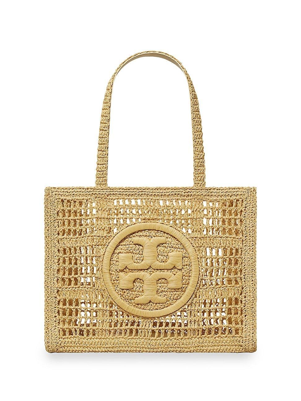 Womens Small Ella Crochet Straw Tote Bag Product Image