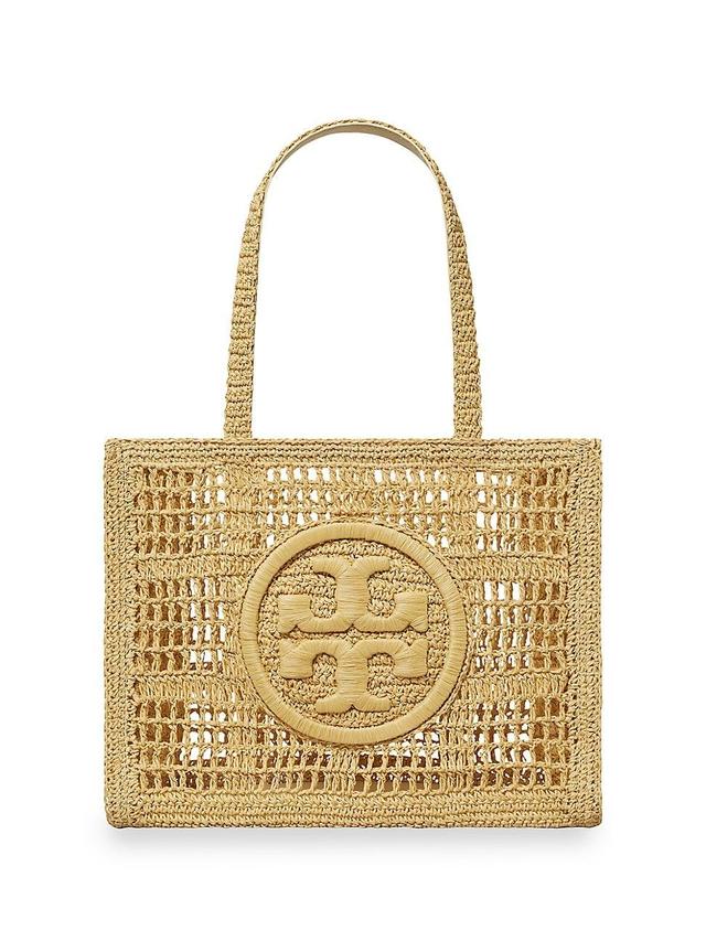 Womens Small Ella Crochet Straw Tote Bag Product Image