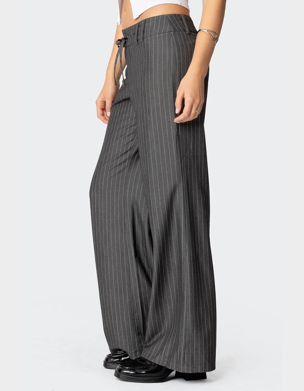 EDIKTED Mayla Wide Leg Pinstripe Trousers Product Image