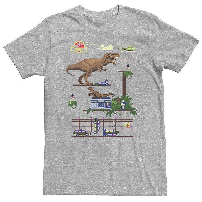 Big & Tall Jurassic Park Digital Video Game Scene Tee, Mens Athletic Grey Product Image