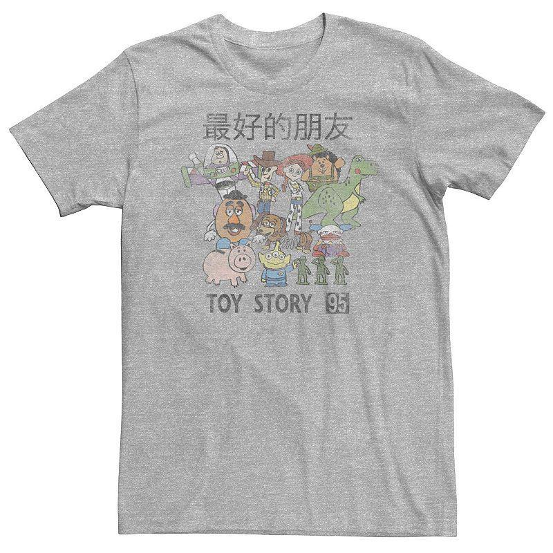 Big & Tall Disney / Pixar Toy Story Kanji Character Group Shot Tee, Mens Athletic Grey Product Image