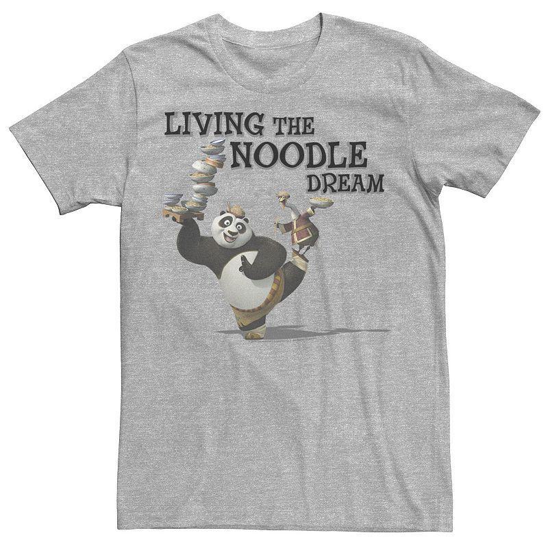 Mens Kung Fu Panda Po And Mr. Ping Living The Noodle Dream Graphic Tee Athletic Grey Product Image