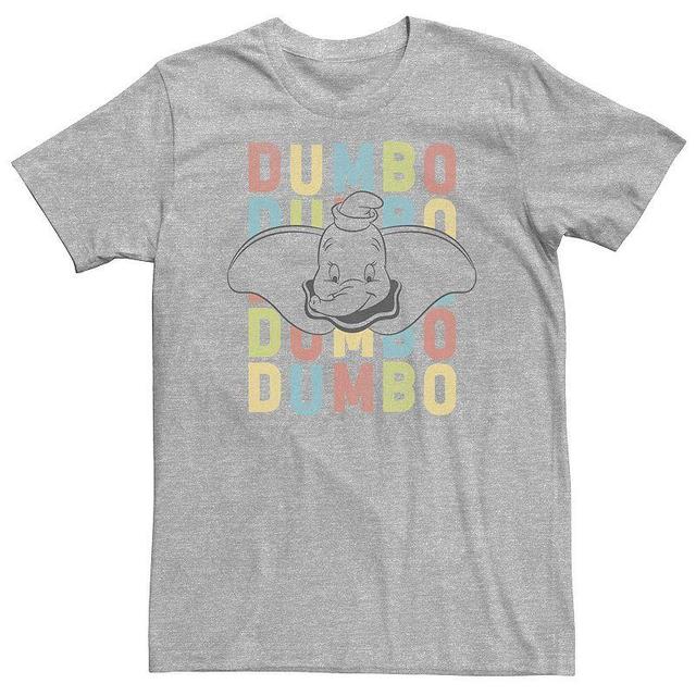 Big & Tall Disney Dumbo Name Stack Colorful Vintage Poster Tee, Mens Athletic Grey Product Image